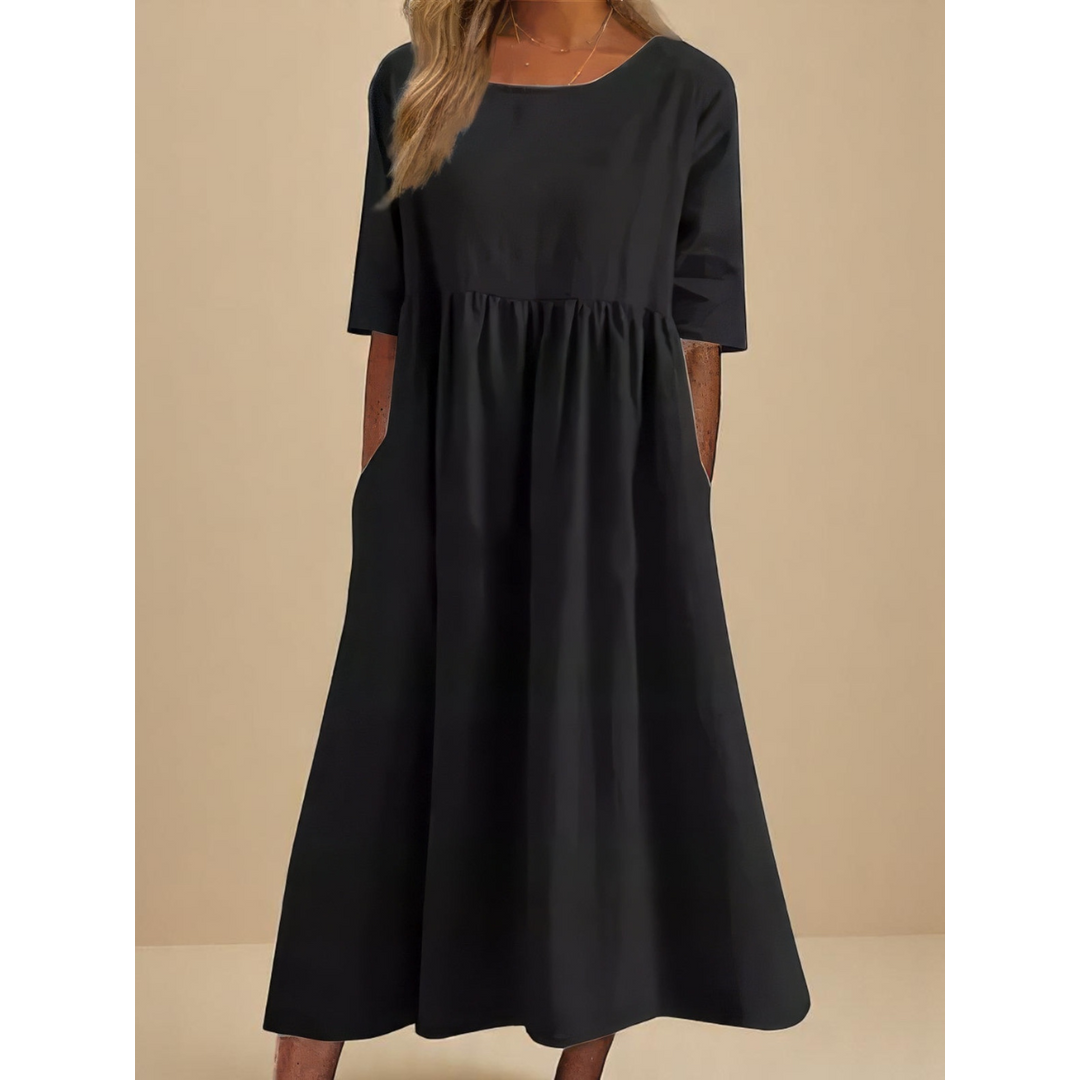 NOA | MIRANDA WOMEN'S COTTON MIDI DRESS WITH POCKETS