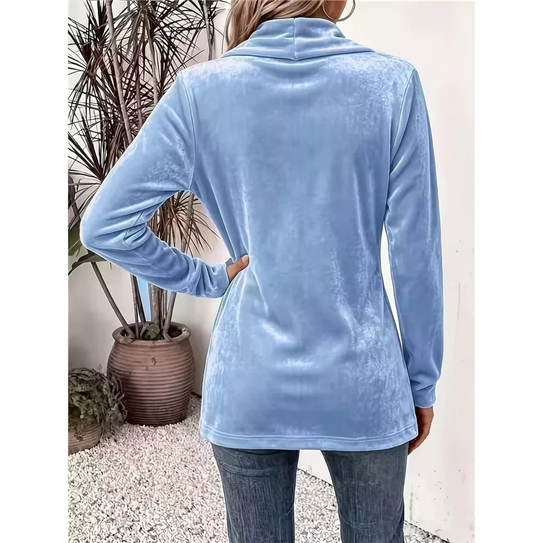 Women's velvet-touch open front cardigan