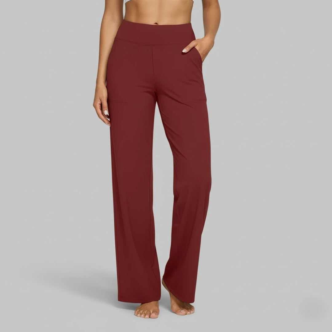 Women's stretch tailored casual trousers in red
