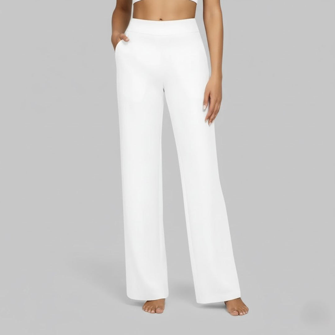 Women's stretch tailored casual trousers in white