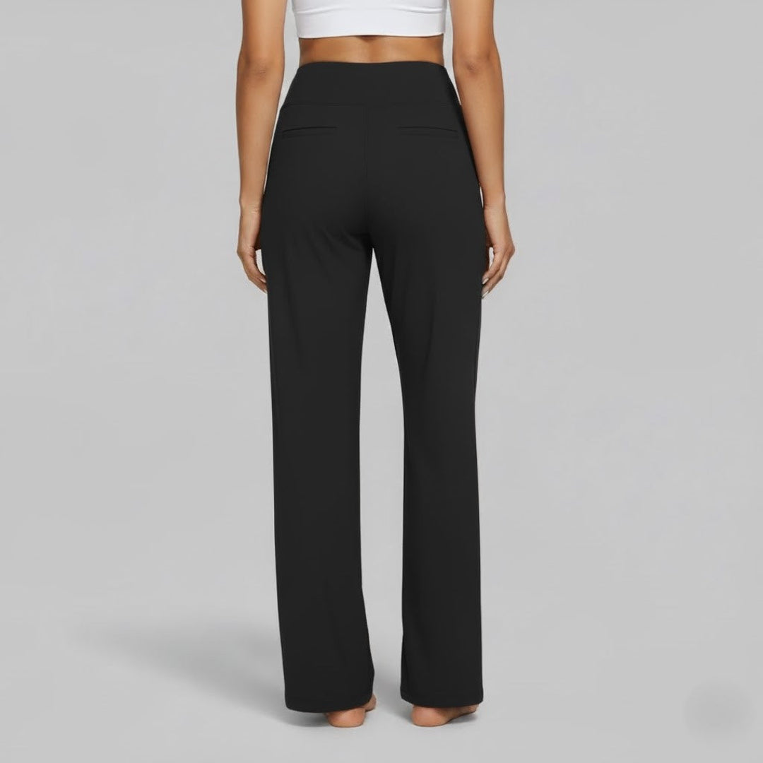 Women's stretch tailored casual trousers in black