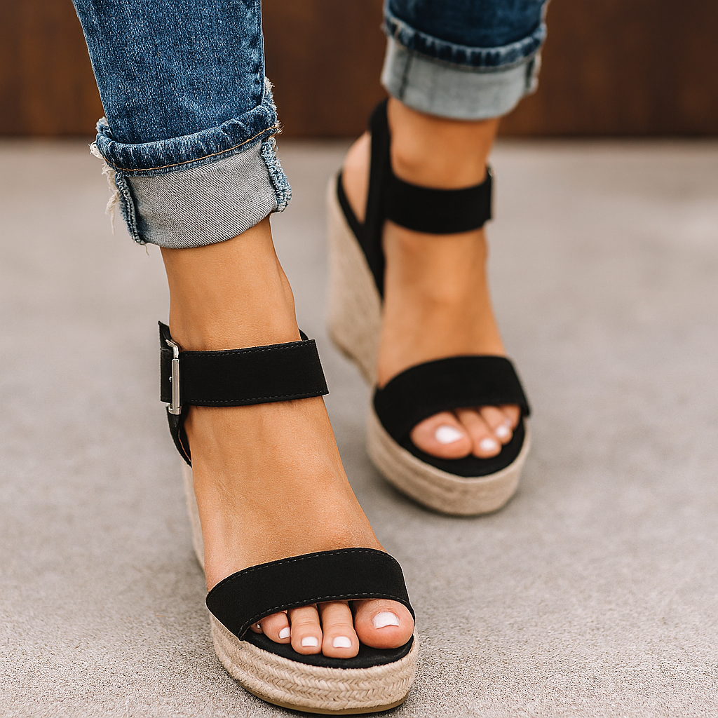 NOA | SPRING HEEL OPEN TOE WEDGE SANDALS
