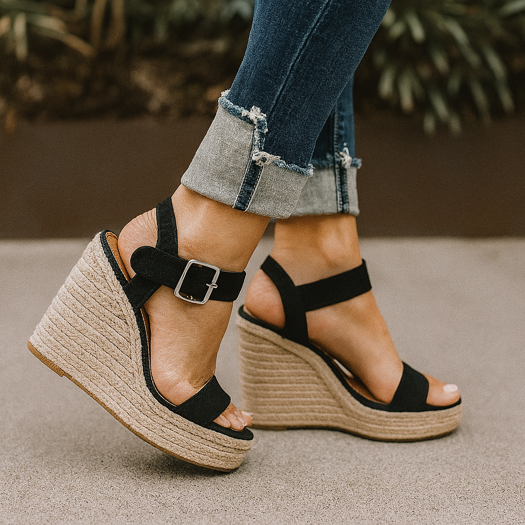 NOA | SPRING HEEL OPEN TOE WEDGE SANDALS
