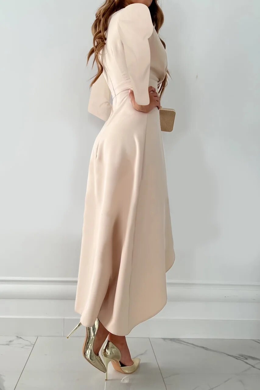 NOA | V-NECK SHEATH MIDI DRESS WITH SLIT