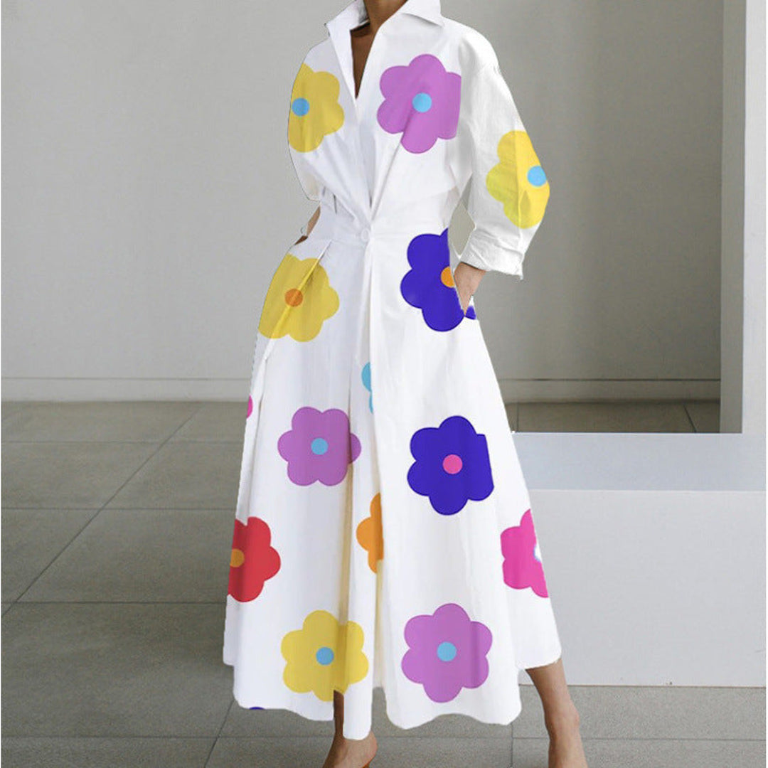 NOA | VIENNA WOMEN'S COLLARED WRAP MAXI DRESS