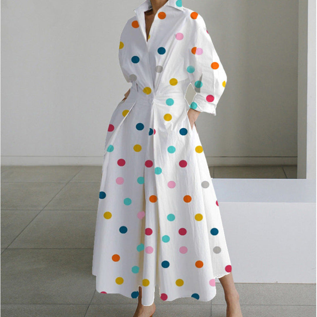 NOA | VIENNA WOMEN'S COLLARED WRAP MAXI DRESS