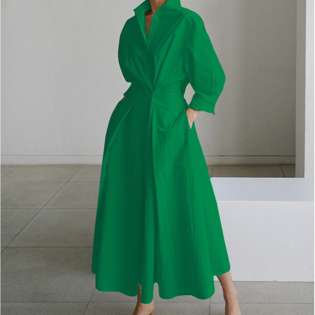 NOA | VIENNA WOMEN'S COLLARED WRAP MAXI DRESS
