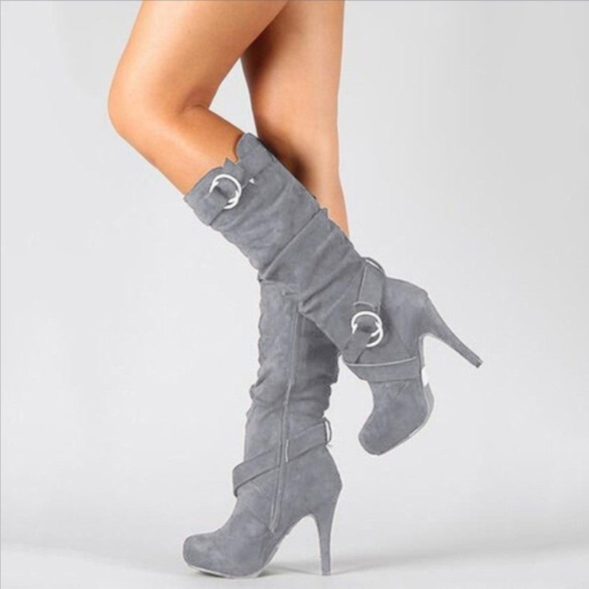 NOA | TRENDY HIGH HEEL BUCKLE BOOTS