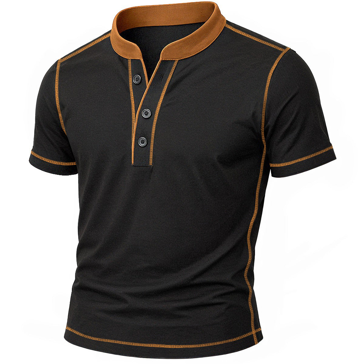 NOA | HENLEY SHIRT WITH CONTRAST TRIM