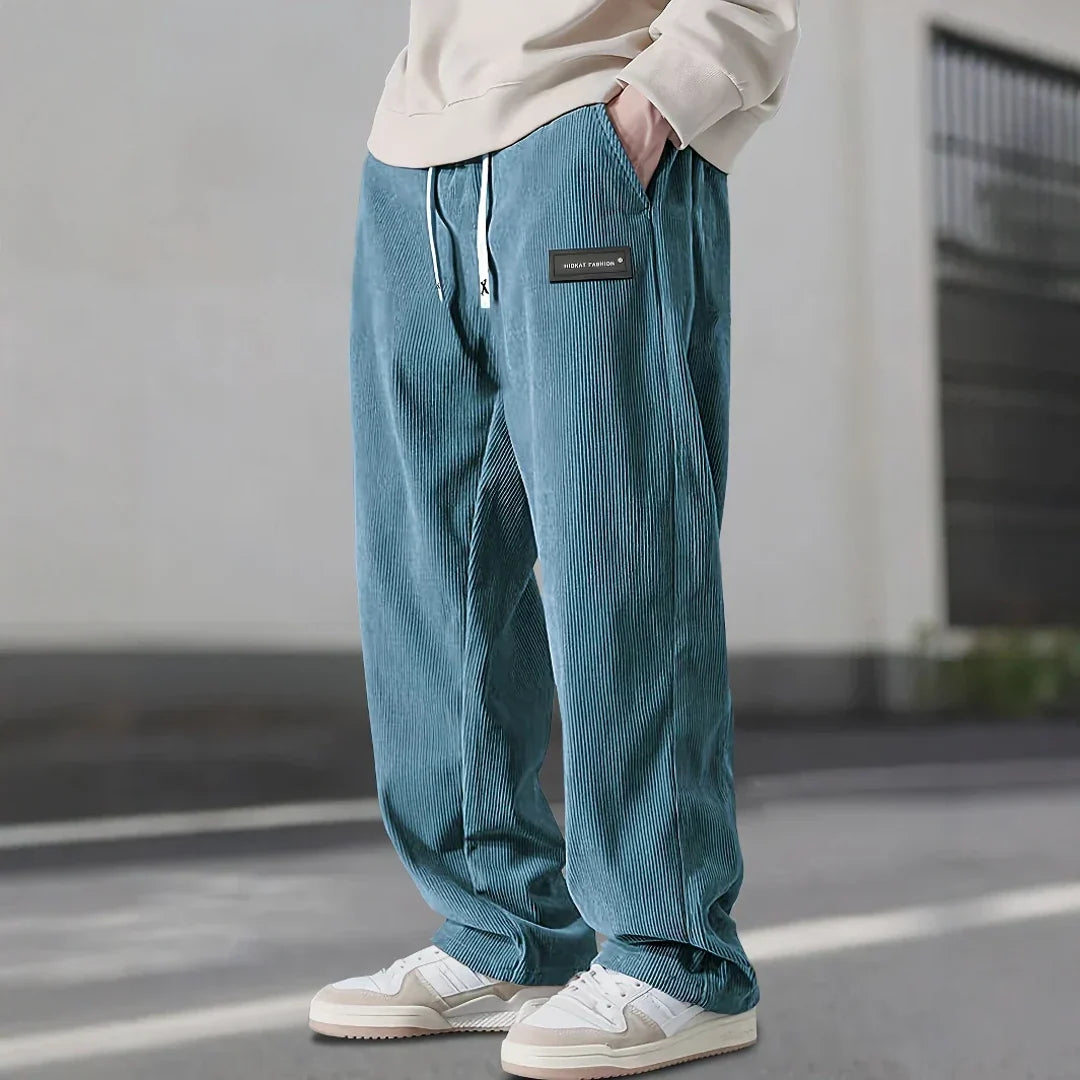 Men's corduroy trousers in blue