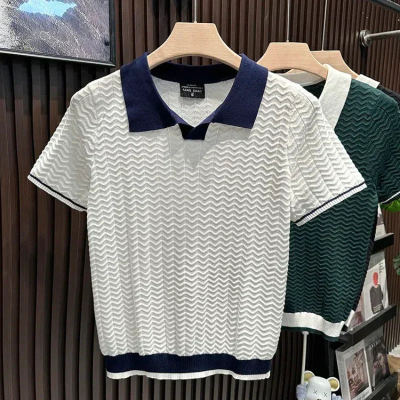 NOA | TEXTURED KNIT POLO SHIRT