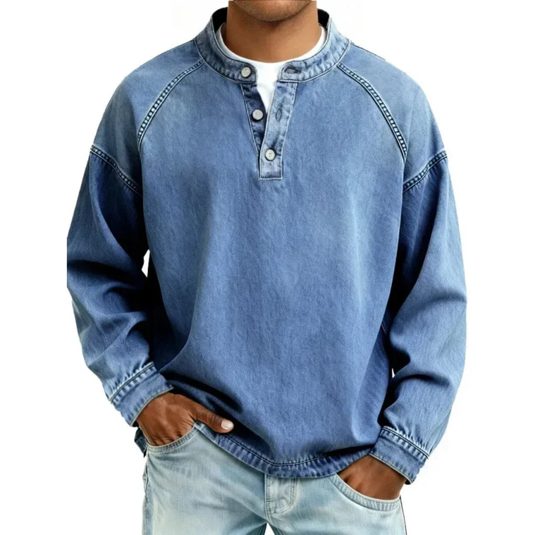 NOA | STANLEY MEN'S LONG SLEEVE SHIRT VINTAGE DENIM LOOK