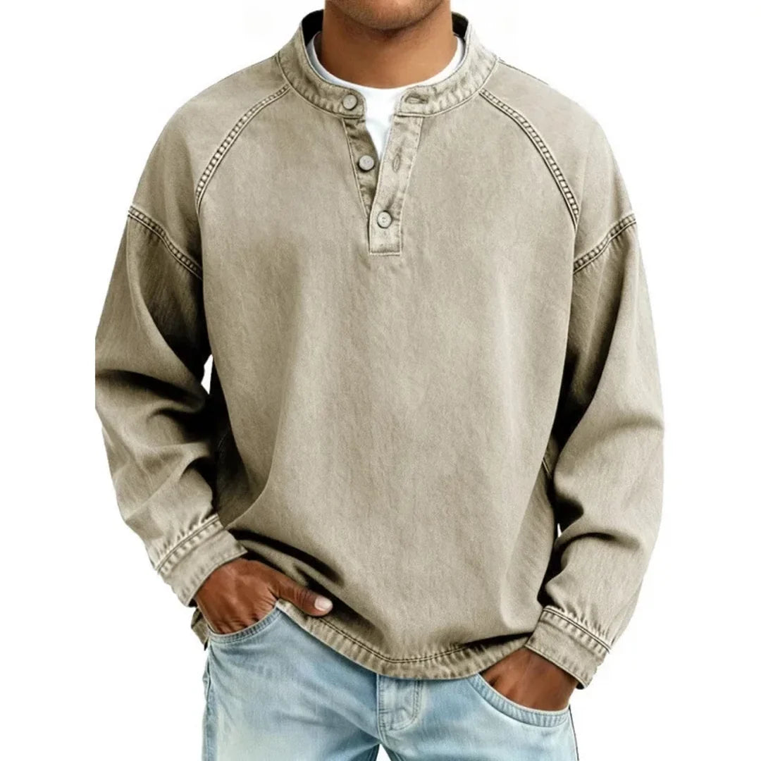 NOA | STANLEY MEN'S LONG SLEEVE SHIRT VINTAGE DENIM LOOK