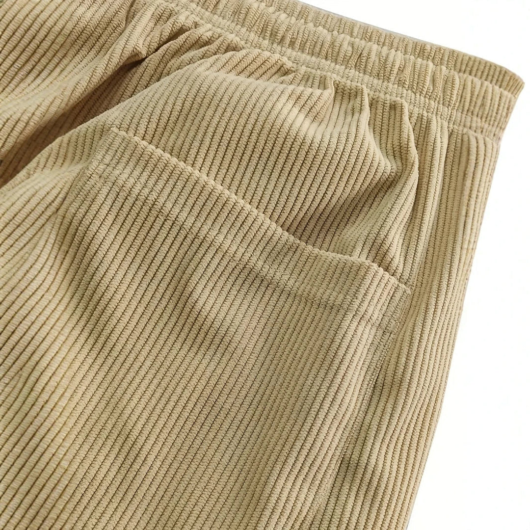Men's corduroy trousers detail
