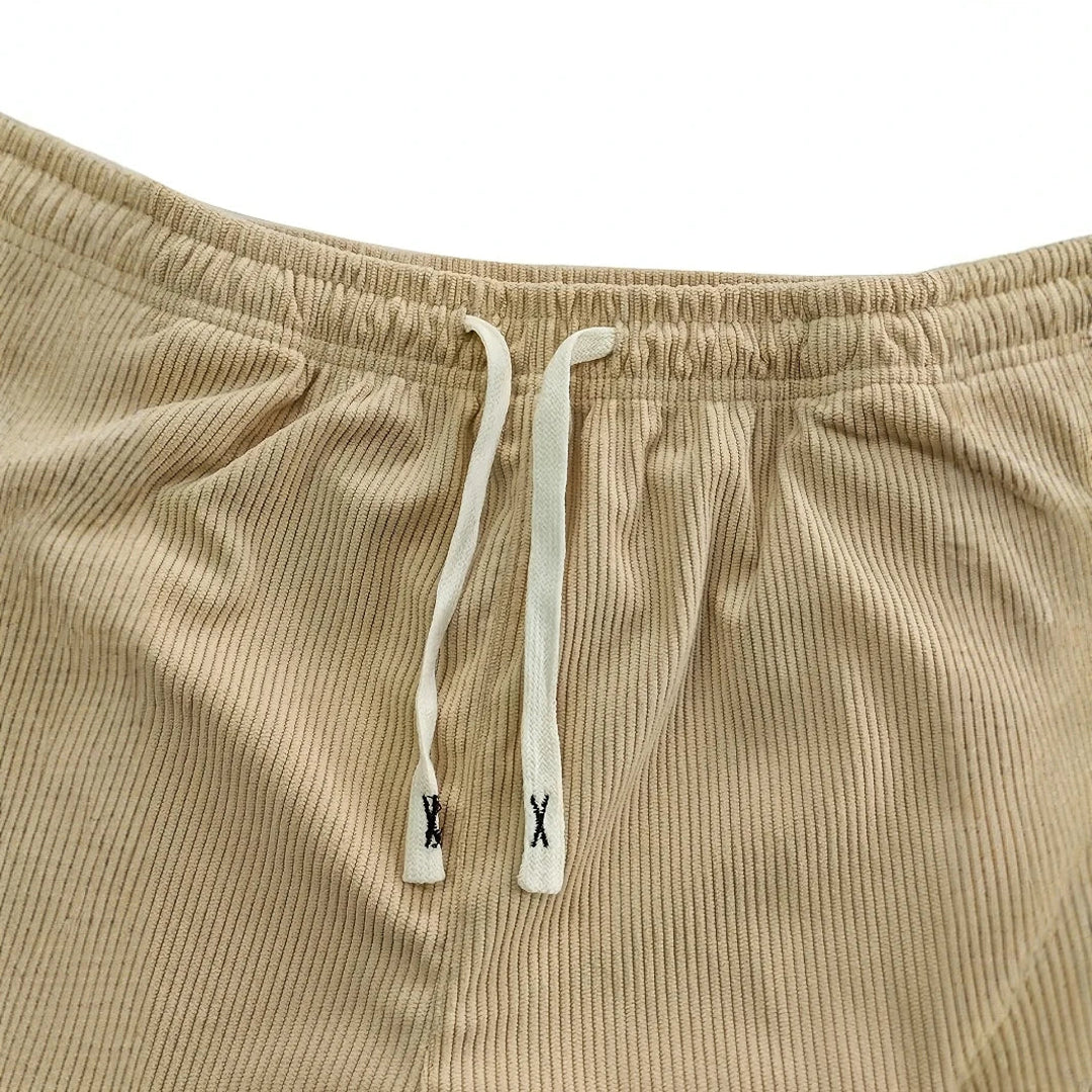 Men's corduroy trousers detail