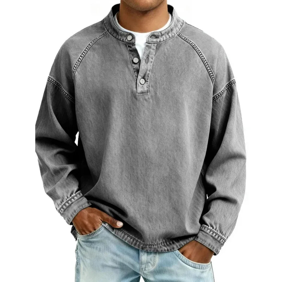 NOA | STANLEY MEN'S LONG SLEEVE SHIRT VINTAGE DENIM LOOK