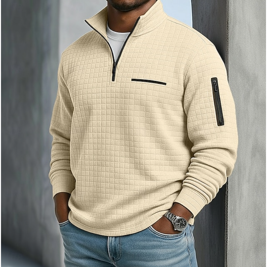 NOA | EDWARD MEN'S LONG SLEEVE WAFFLE KNIT JUMPER
