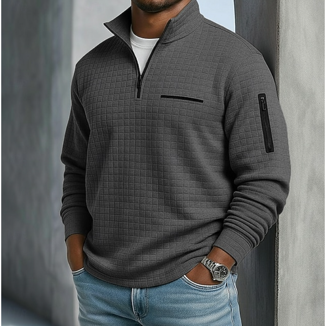 NOA | EDWARD MEN'S LONG SLEEVE WAFFLE KNIT JUMPER