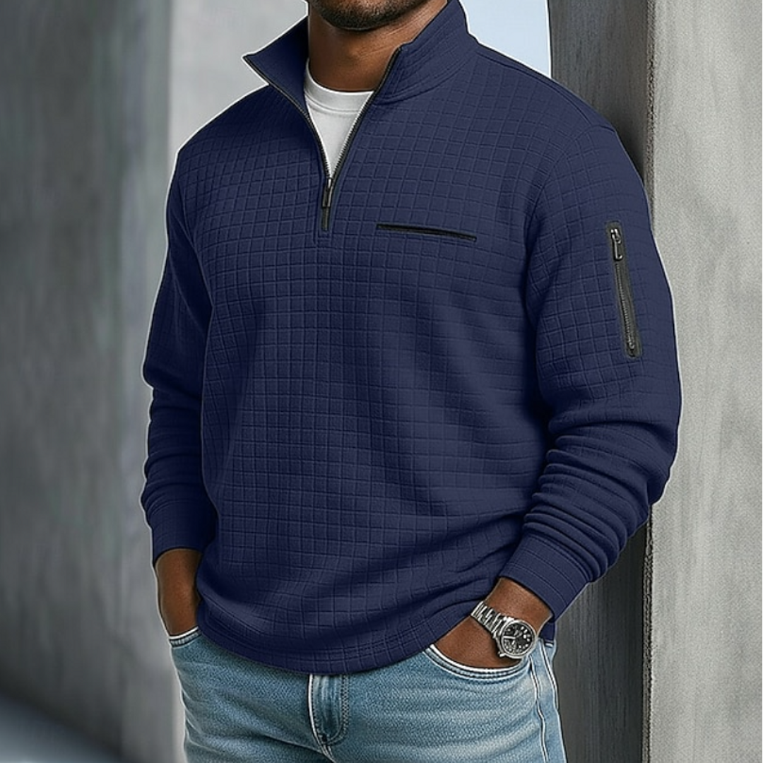 NOA | EDWARD MEN'S LONG SLEEVE WAFFLE KNIT JUMPER