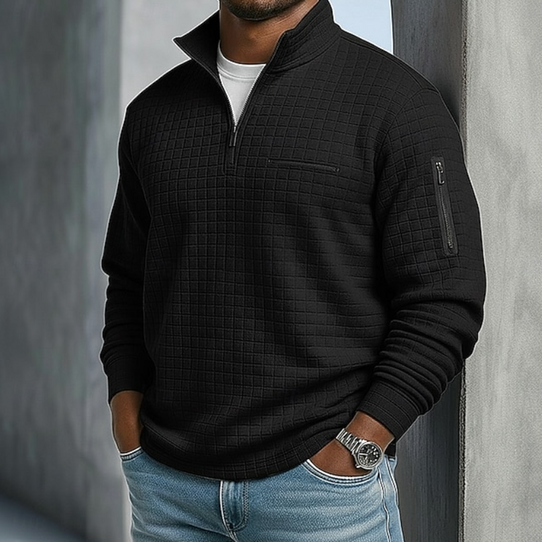 NOA | EDWARD MEN'S LONG SLEEVE WAFFLE KNIT JUMPER