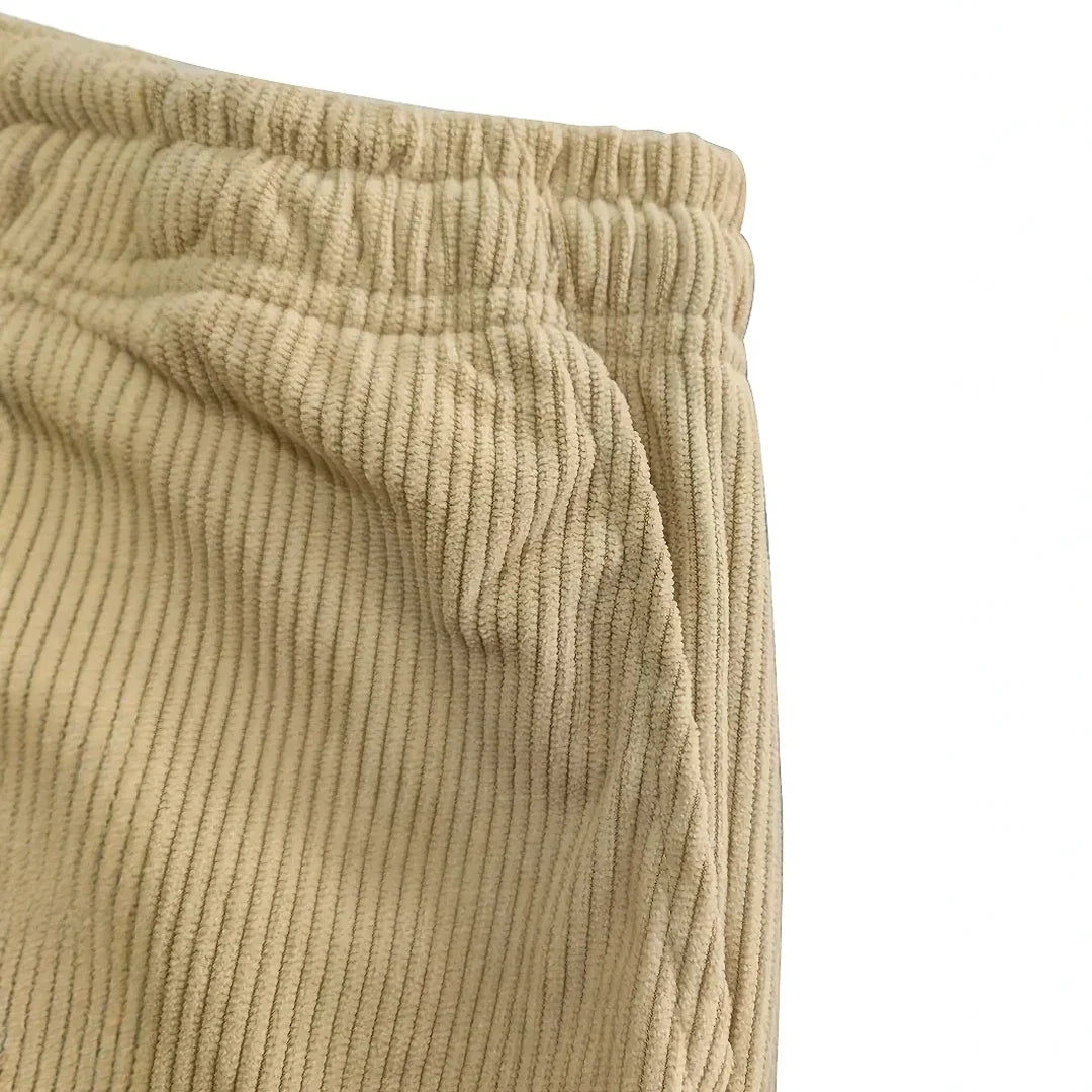 Men's corduroy trousers detail