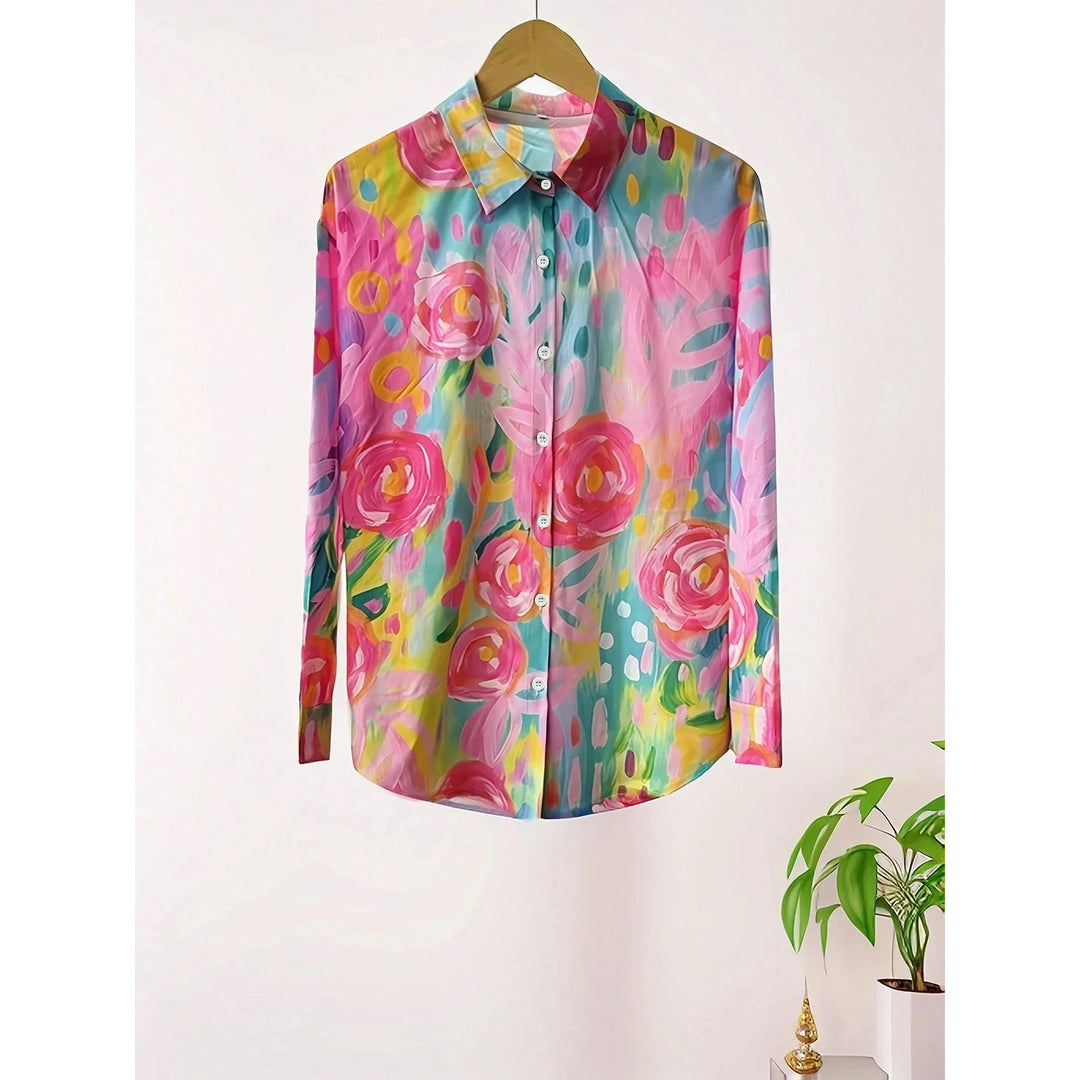 Women's oversized relaxed fit button-down shirt
