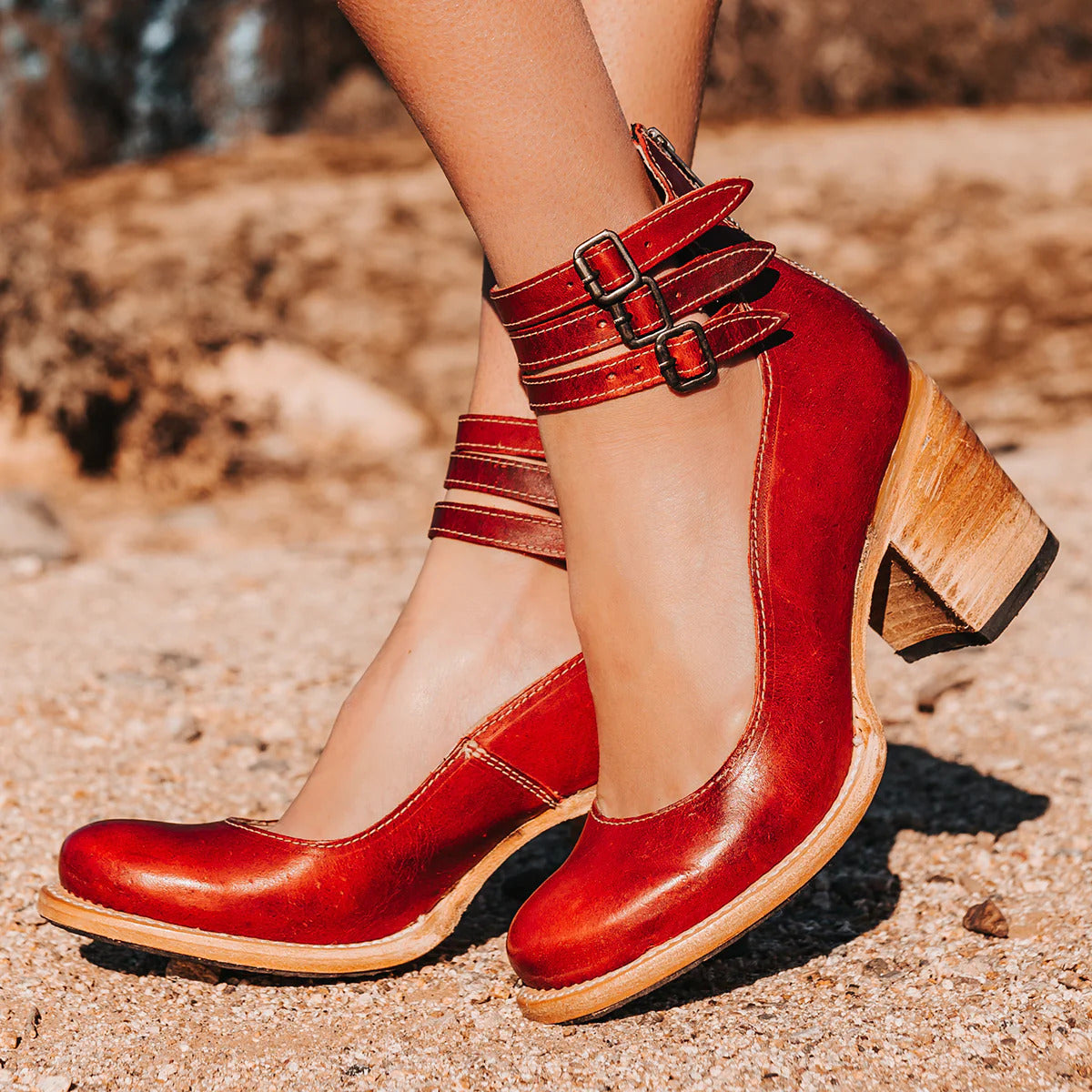 NOA | VINTAGE STRAPPY ANKLE STRAP HEELS