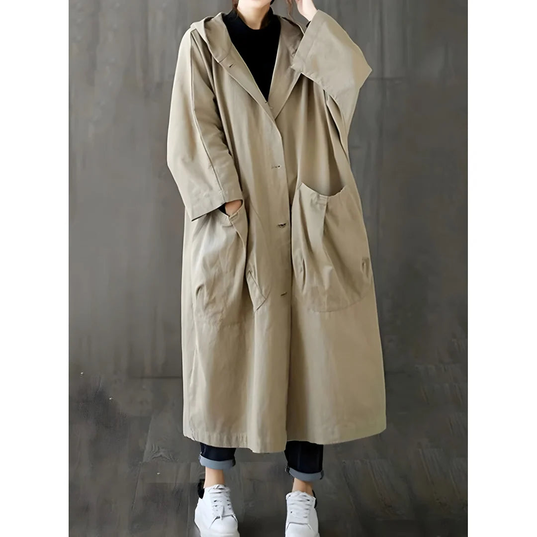 Women's long oversized hooded coat