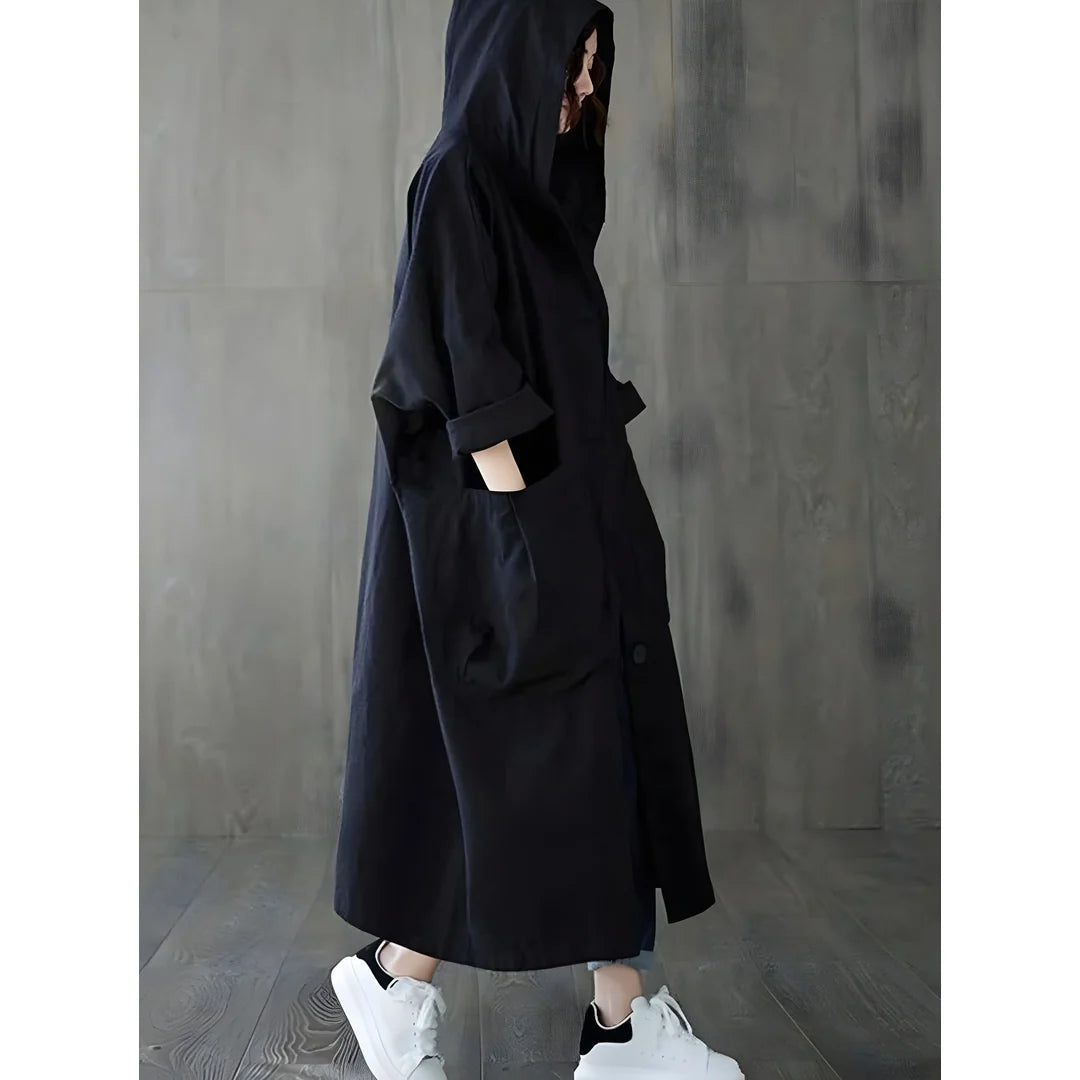 Women's long oversized hooded coat