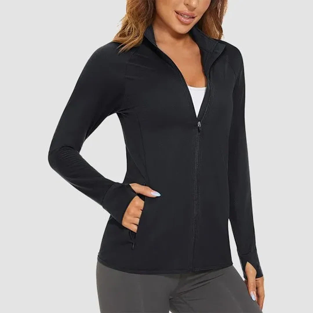 Women's lightweight zip-up running jacket