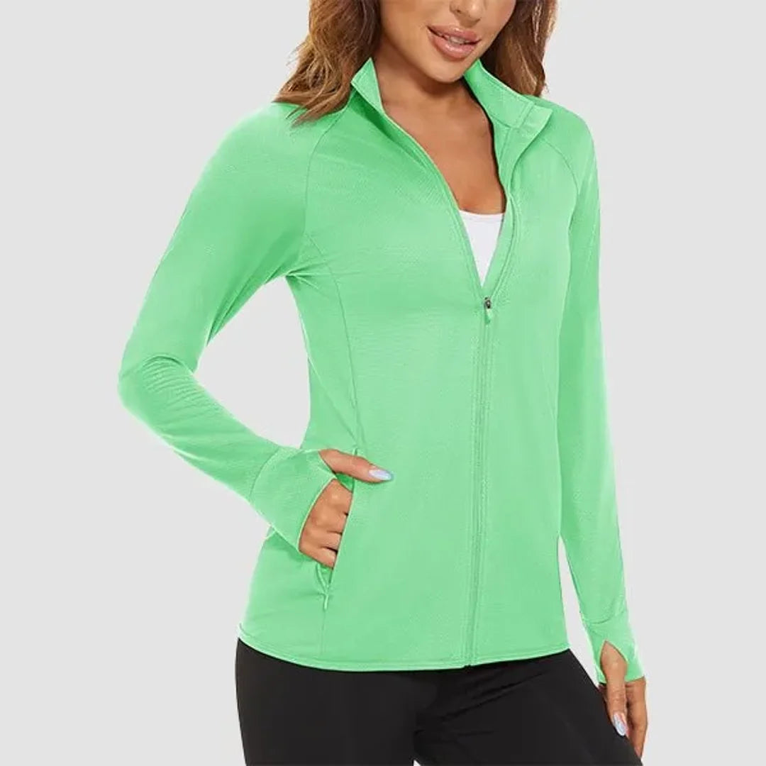 Women's lightweight zip-up running jacket