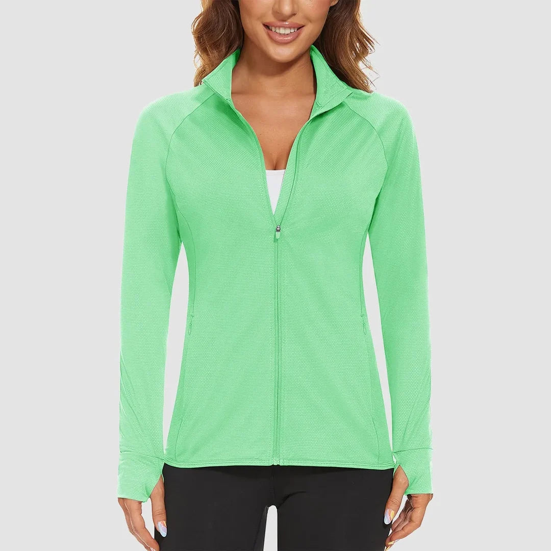 Women's lightweight zip-up running jacket in mint