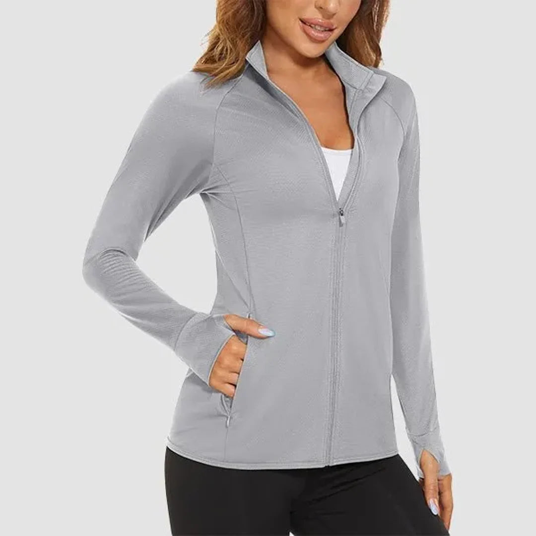 Women's lightweight zip-up running jacket