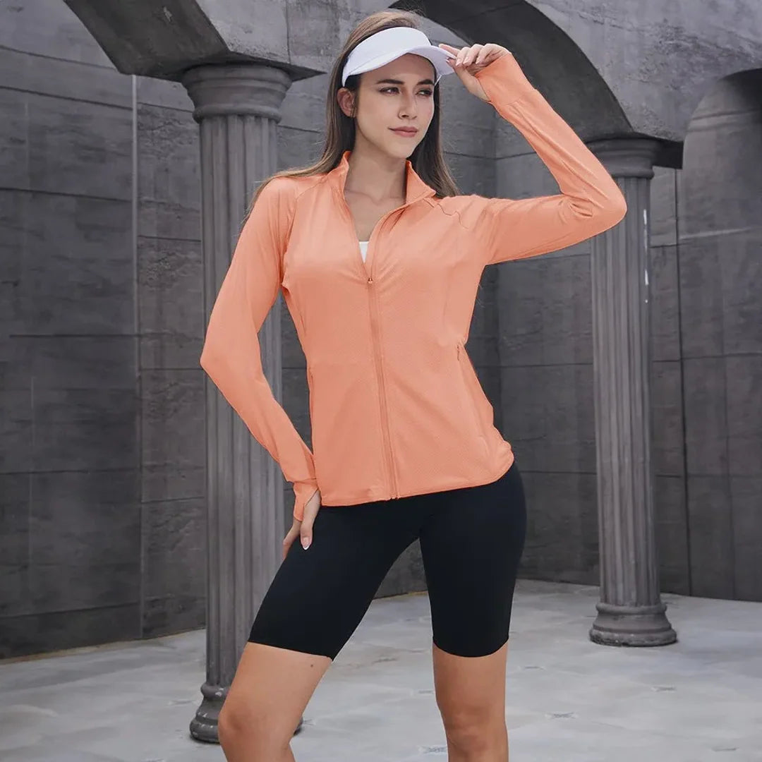 Women's lightweight zip-up running jacket