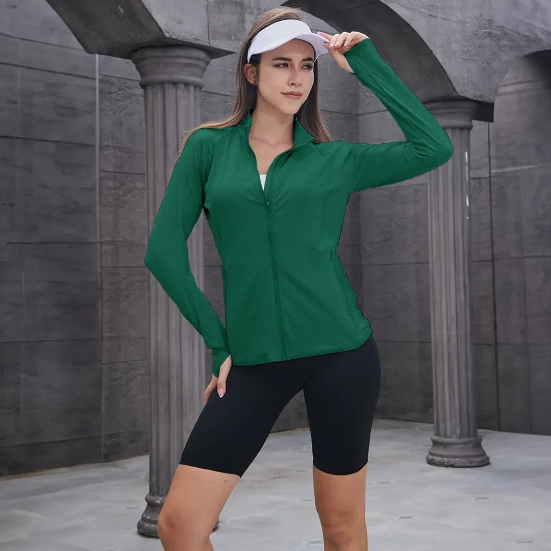 Women's lightweight zip-up running jacket