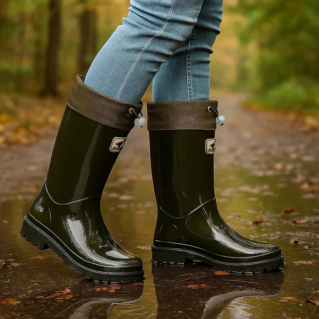 Women's comfy casual boots in olive green