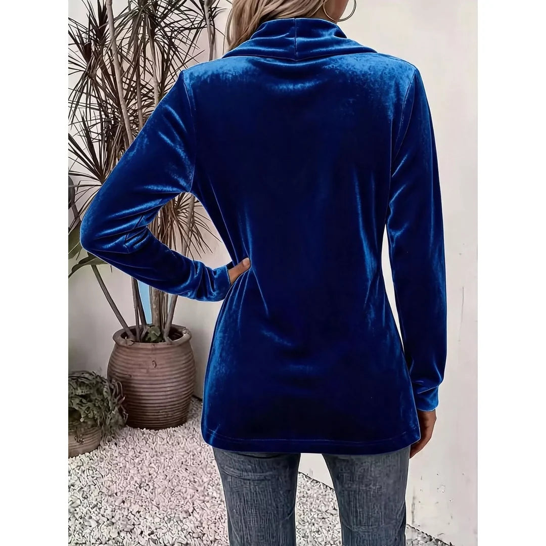 Women's velvet-touch open front cardigan