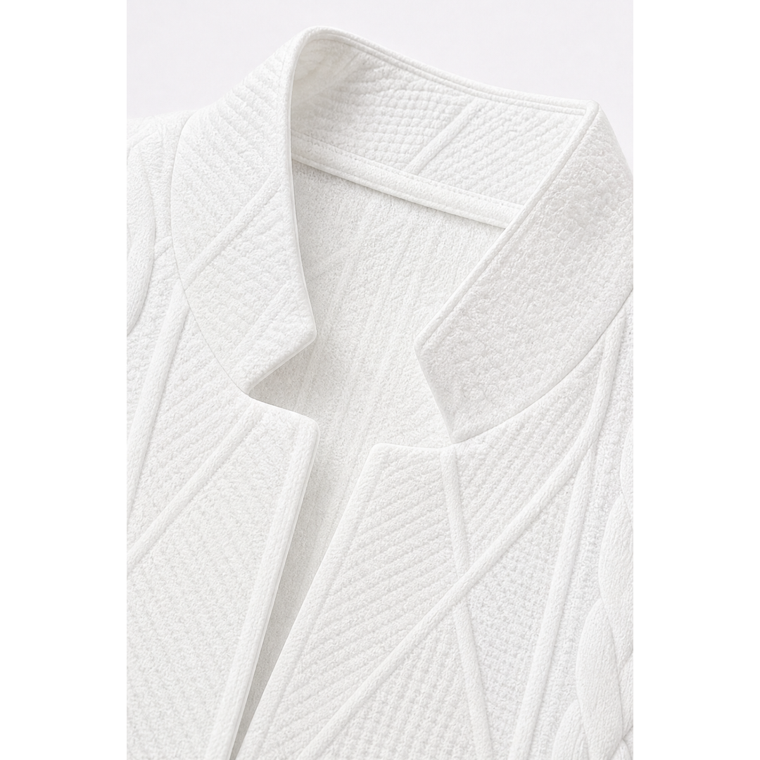 Women's textured knit stand collar blazer