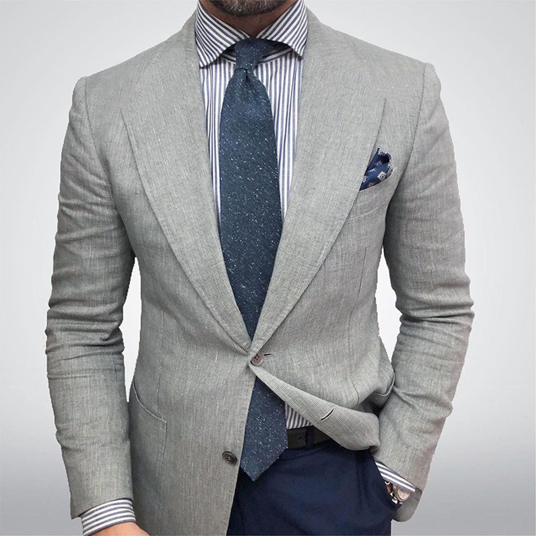Men's textured tailored blazer in beige