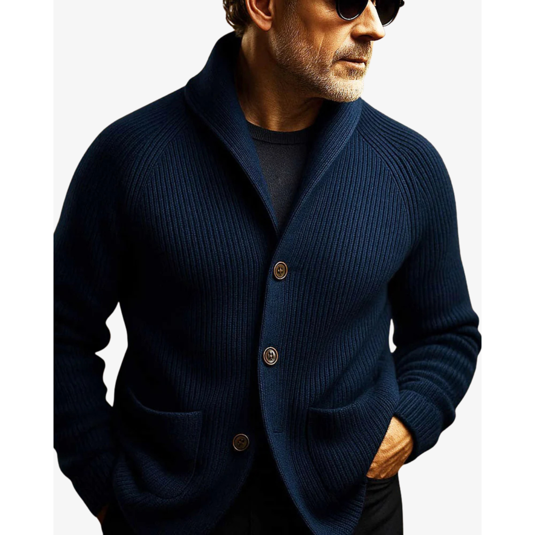 NOA | ELLIOT MEN'S BUTTON-UP KNIT CARDIGAN