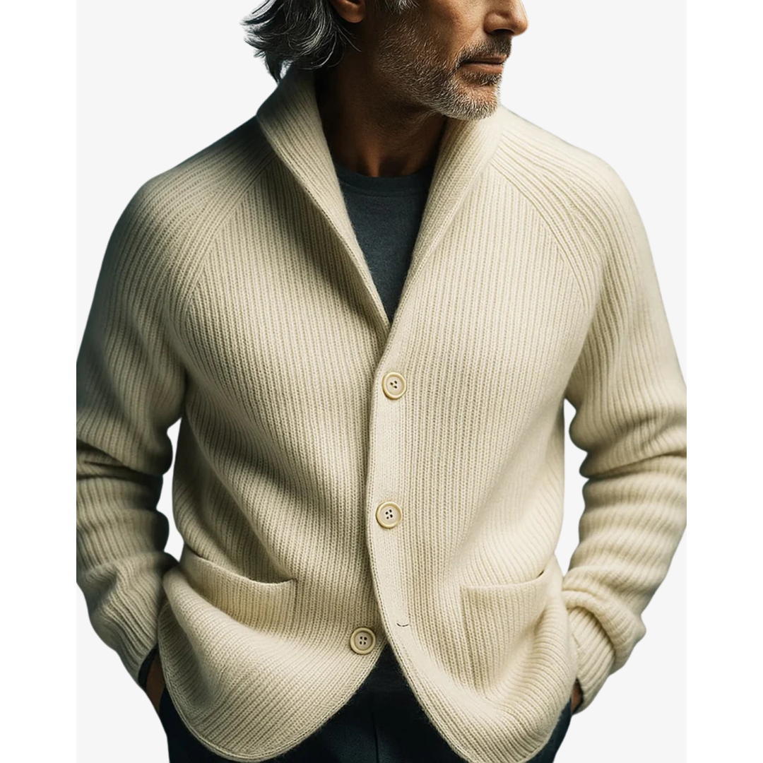 NOA | ELLIOT MEN'S BUTTON-UP KNIT CARDIGAN