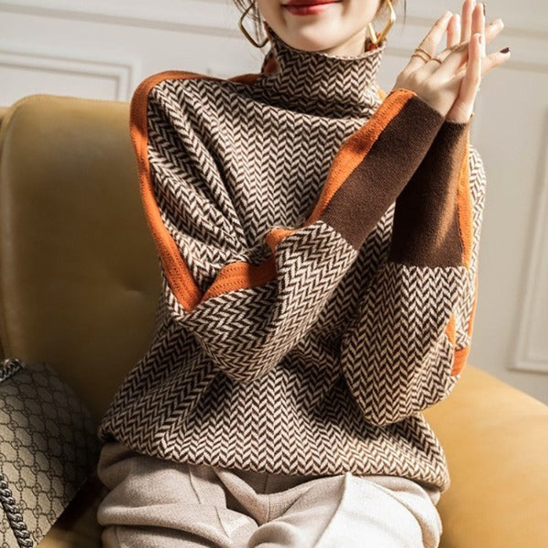 Women's roll neck knit jumper