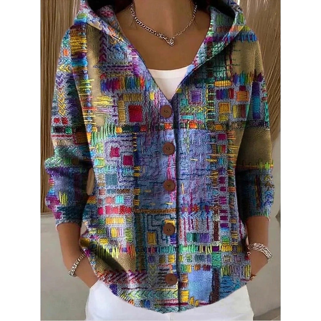 NOA | YVAINE WOMEN'S HOODED BUTTON UP CARDIGAN