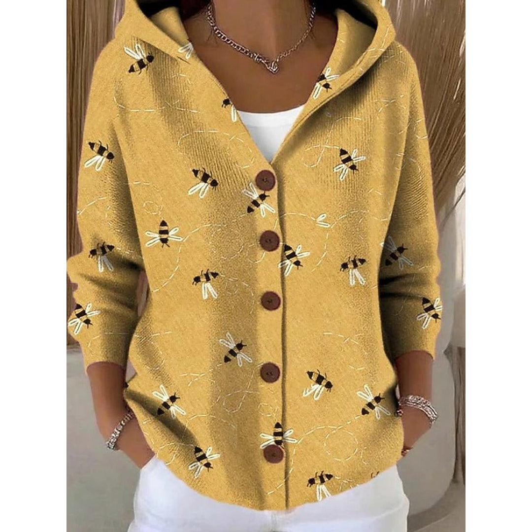 NOA | YVAINE WOMEN'S HOODED BUTTON UP CARDIGAN