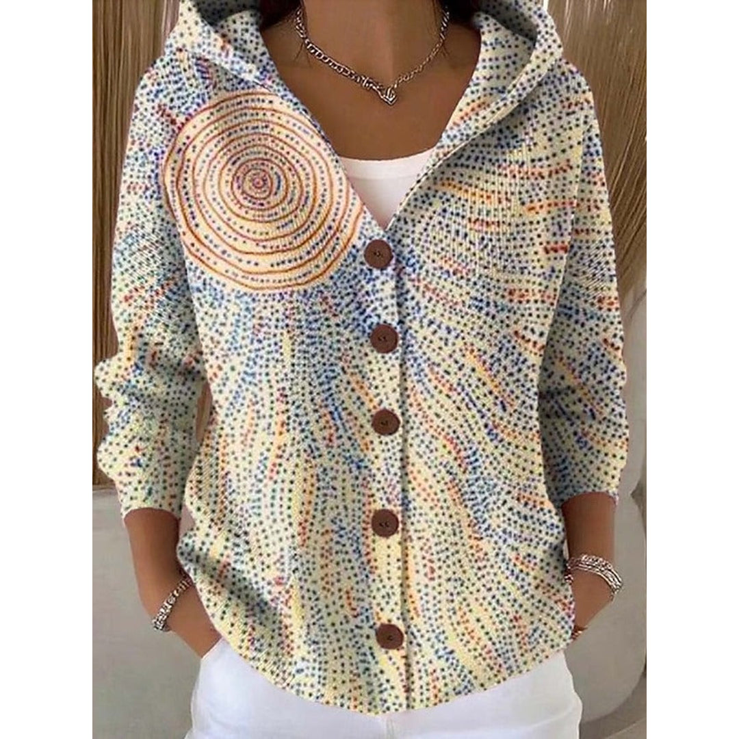 NOA | YVAINE WOMEN'S HOODED BUTTON UP CARDIGAN