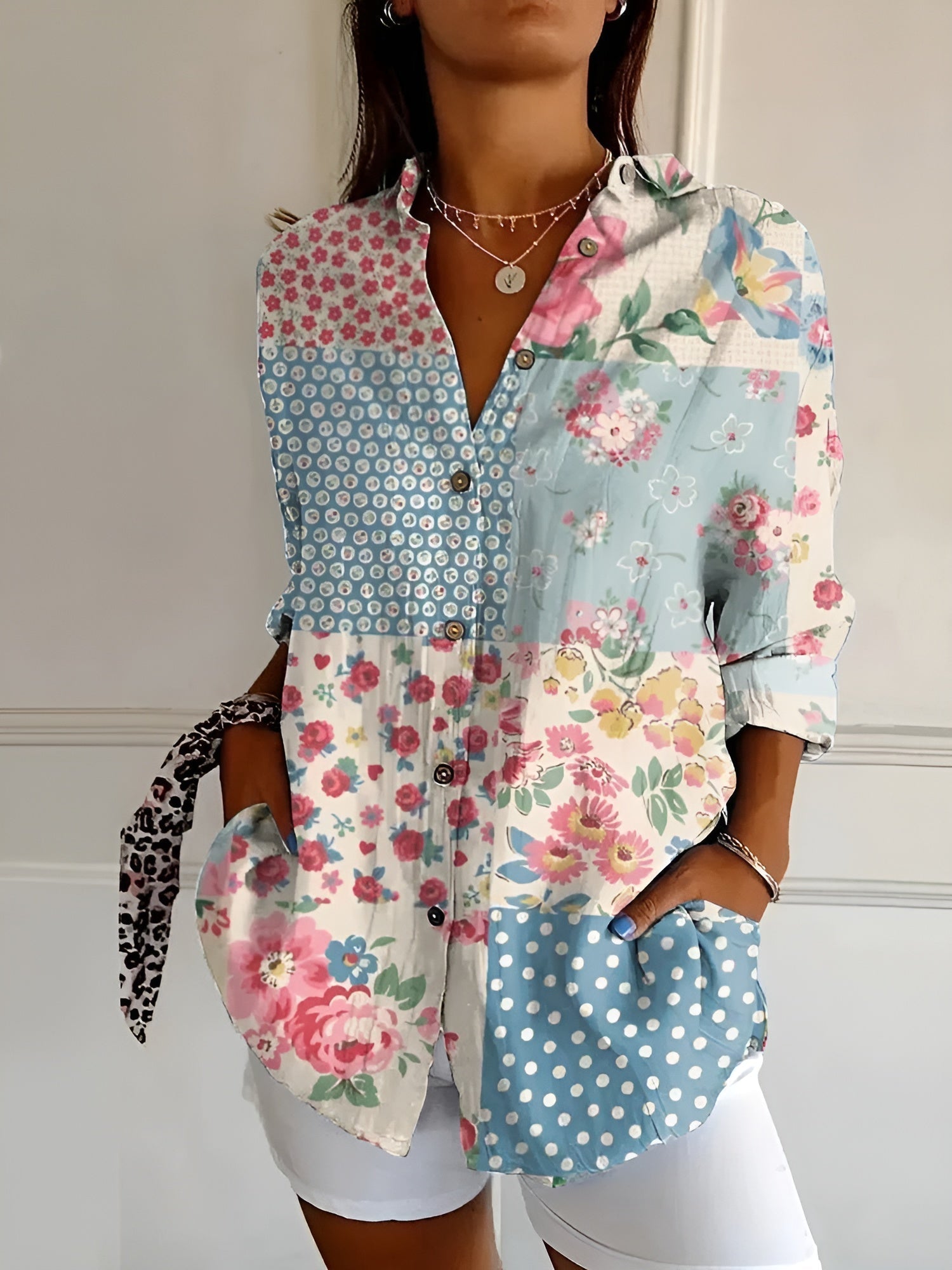 NOA | FLORAL BUTTON FRONT BLOUSE