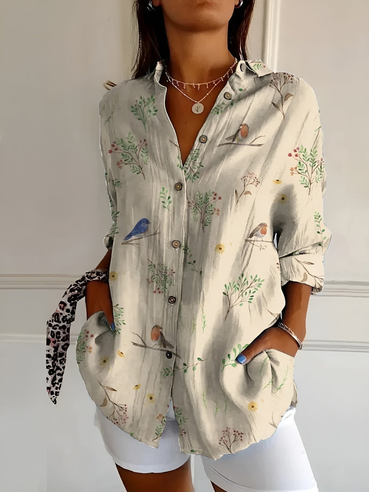 NOA | FLORAL BUTTON FRONT BLOUSE