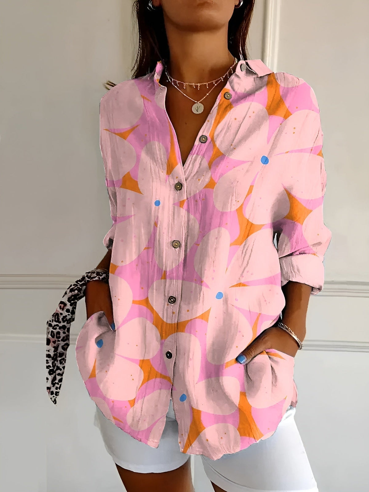 NOA | FLORAL BUTTON FRONT BLOUSE