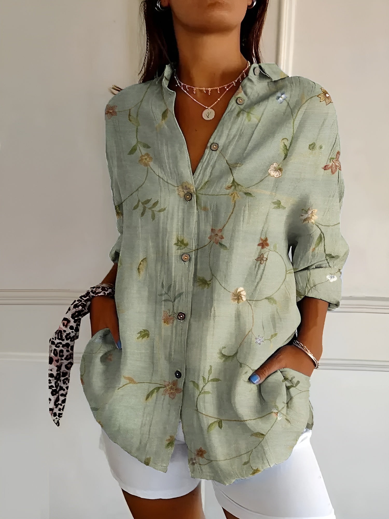NOA | FLORAL BUTTON FRONT BLOUSE