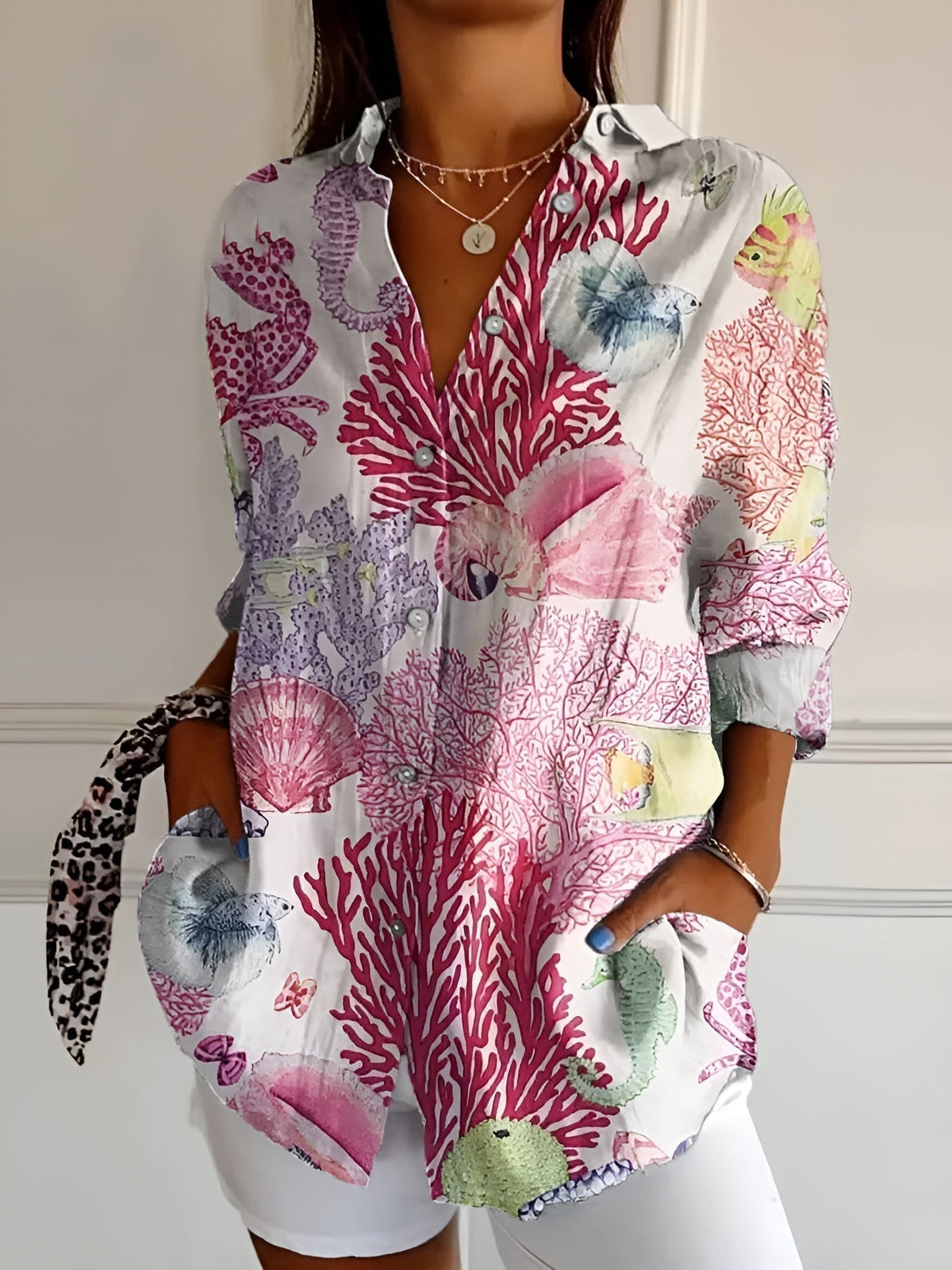 NOA | FLORAL BUTTON FRONT BLOUSE